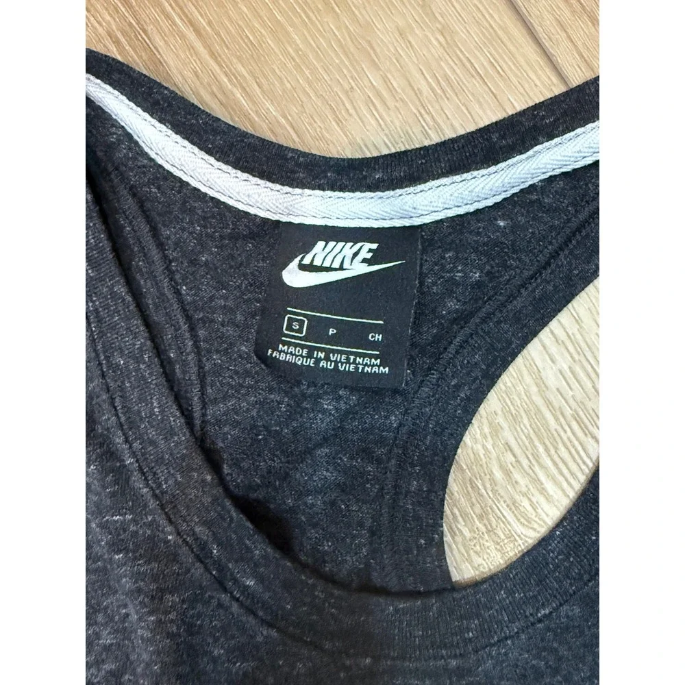 Nike‎ Womens Just Do It Racerback Tank Top Charcoal Grey Heather Graphic Small